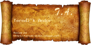 Ternák Andor névjegykártya